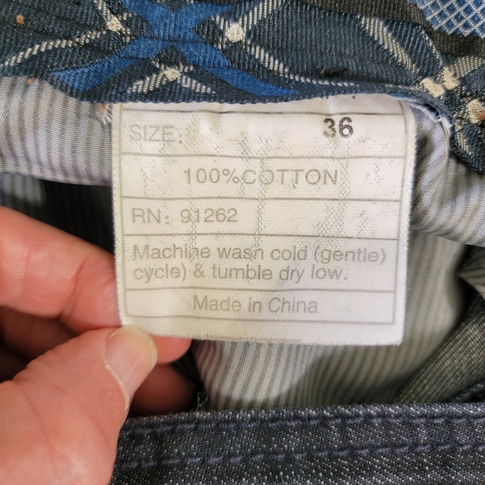 ENZO Denim Mens Premium Denim Jeans Cropped Streetwear Medium Wash Size 36 X 24 - Picture 10 of 14